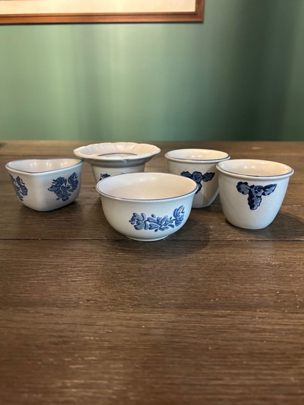 Group vintage Pfaltzgraff Yorktowne tea lite custard ramekin cups bowls 5 pieces